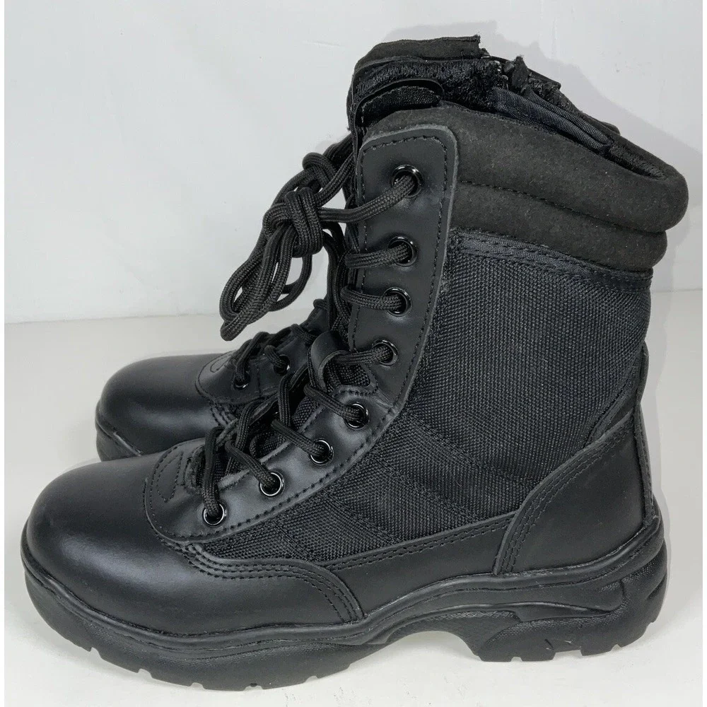 NIB Men's Nortiv8 Trooper Tactical Work Boots w/ Toe Cap & Side Zip‎ Black 6.5